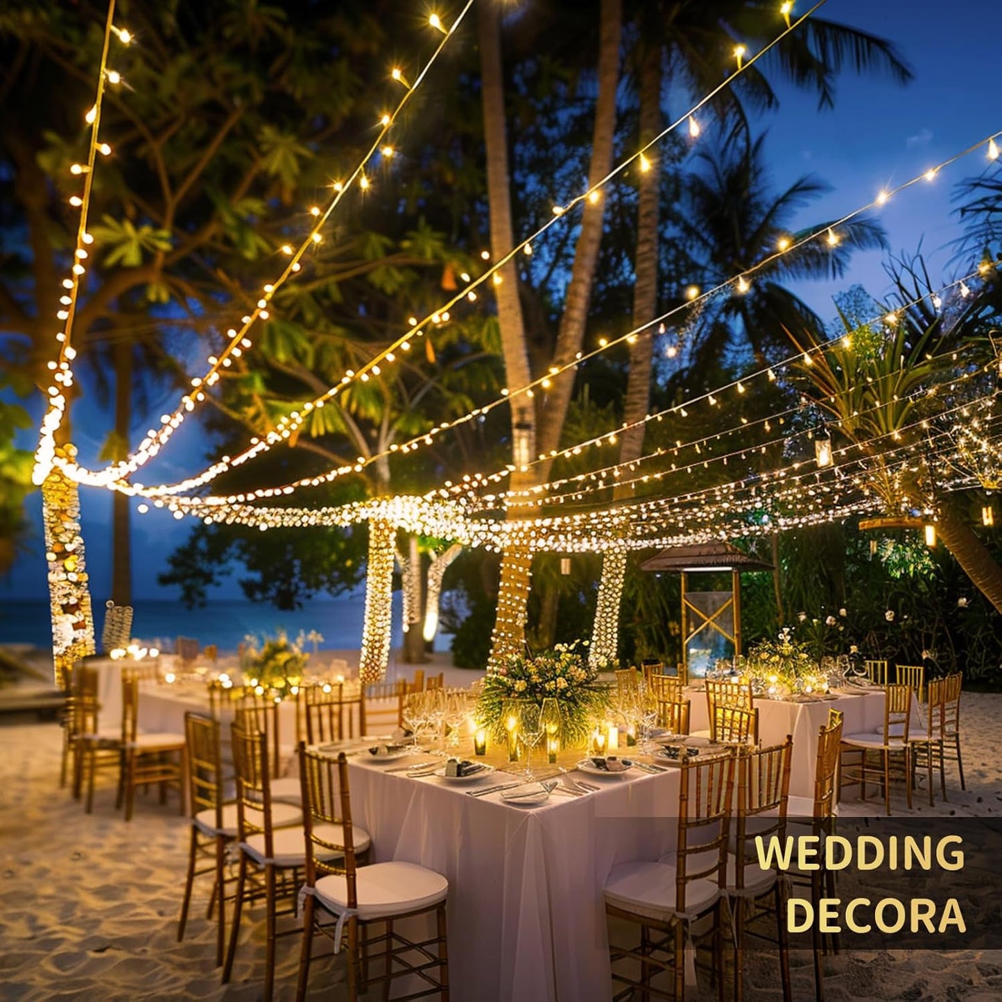 168FT 600 LED Christmas Lights Outdoor Waterproof 8 Modes Indoor String Lights for outside Warm White Christmas Tree Lights Plug in for Bedroom Wedding Party Holiday Classroom Decorations