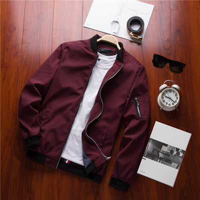 DIMUSI Spring Men's Bomber Zipper Jacket Male Casual