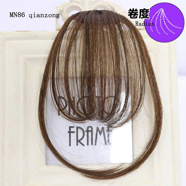 LUPU Synthetic Hair, Women's Bangs, Short Hair Clips, Natural Black, Solid Color