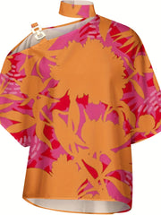 Women's Blouse Summer Halter Batwing Sleeve Floral Print Blouse
