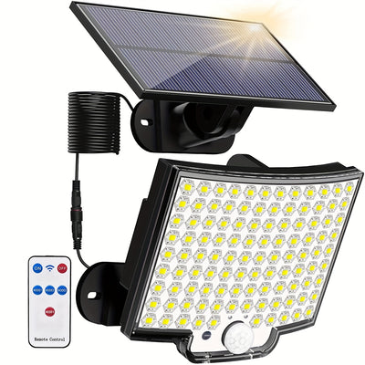 1pc Sunshine Outdoor 106LED Super Bright Motion Sensor Solar Power LED Garden Wall Light 4 Working Modes 5.5*4in