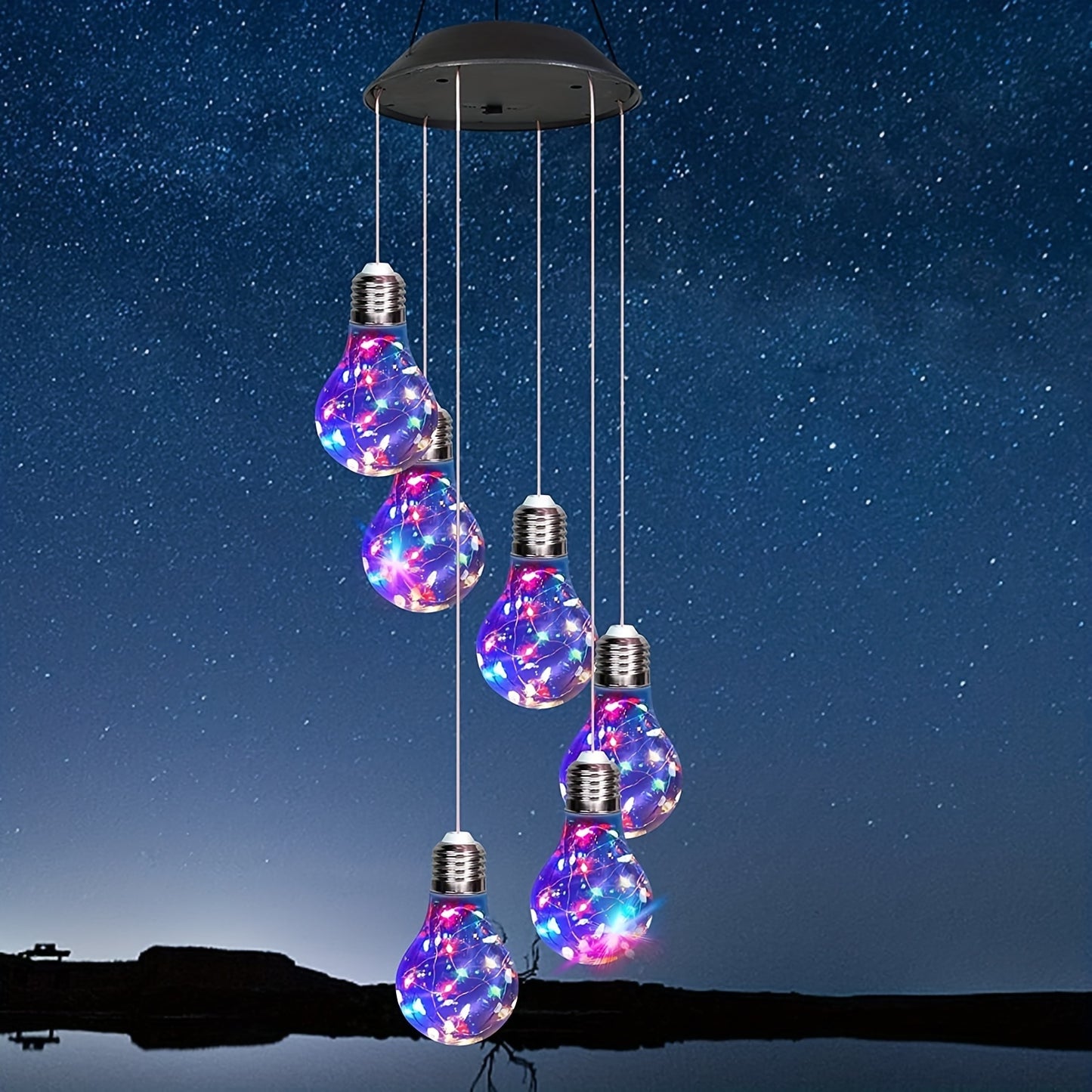 1 Pack, Colorful Lights Solar Wind Chimes For Outside, Hanging Solar Lights Wind Chime For Women Grandma Mom Birthday Windchimes, Christmas Decor For Outdoor Garden Balcony Bedroom Yard