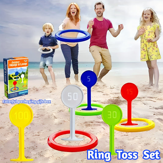 Fun Outdoor Sports Game Set for Kids & Adults - Rainbow Throwing Rings for Beach, Garden, Lawn & Backyard! Christmas, Halloween, Thanksgiving gifts