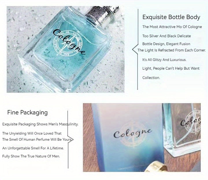 50ml Ocean Pheromones Cologne - Long-Lasting, Light, Fresh, Natural Fragrance for Men, Perfect for Dating, Party, and Gift-Giving, 1.7 Fl. Oz. Eau De Toilette Spray