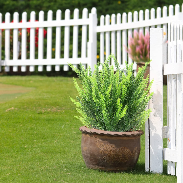 4 Bundles of UV-Resistant Artificial Lavender Flowers - Perfect for Garden, Porch, and Window Box Decorations!
