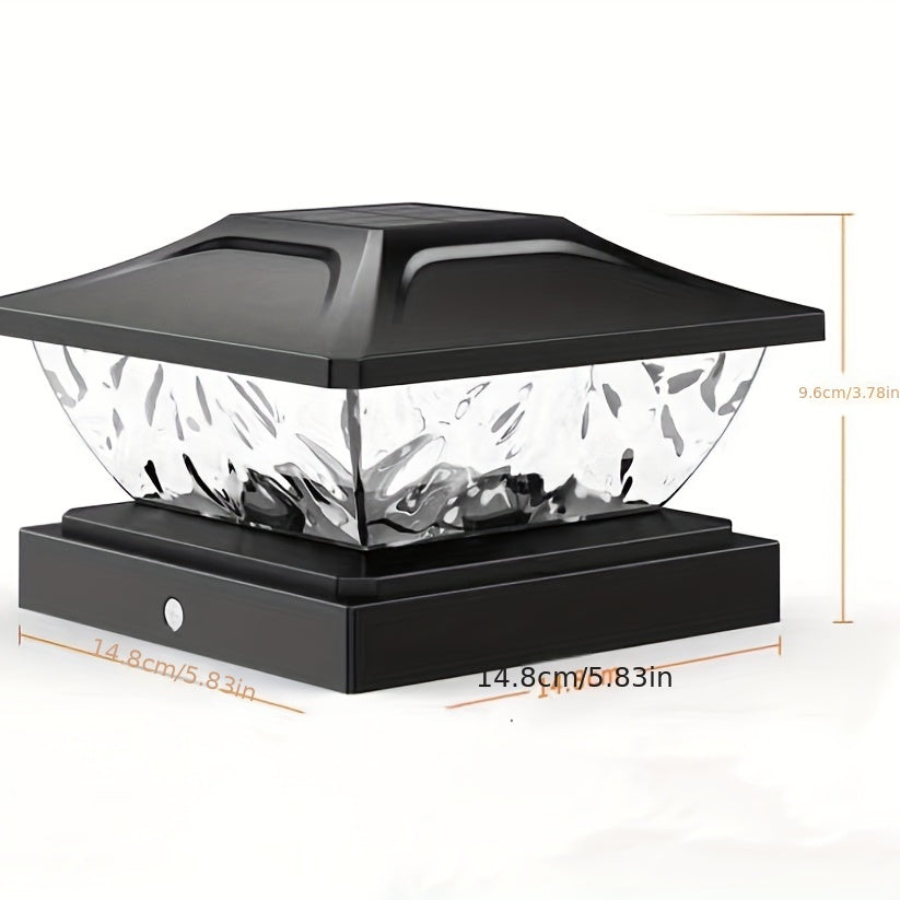 4/6/8 pack Solar Column Cover Light - 2 Modes LED Fence Deck Light for 3.5x3.5, 4x4, 4.5x4.5, 5x5 Wood Posts - Waterproof Outdoor Solar Light for Garden, Porch, Patio, Stairs - Bright and Decorative