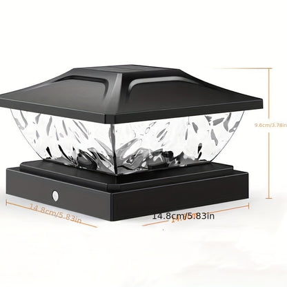 4/6/8 pack Solar Column Cover Light - 2 Modes LED Fence Deck Light for 3.5x3.5, 4x4, 4.5x4.5, 5x5 Wood Posts - Waterproof Outdoor Solar Light for Garden, Porch, Patio, Stairs - Bright and Decorative