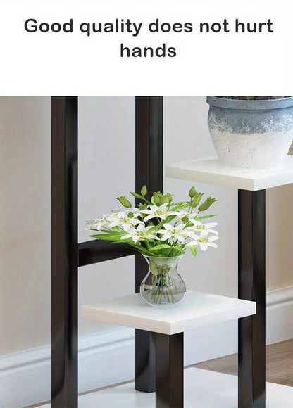 Multiple Flower Pot Holder Rack - Space-Saving Planter Stand Shelves for Indoor Home Garden Decoration and Storage Organizer Display