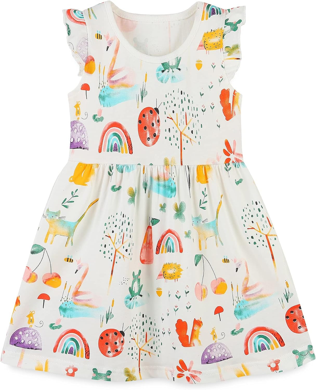 Toddler Girls Clothes Cotton Short Sleeve Casual Girls Dresses for Kids 2-7 Years