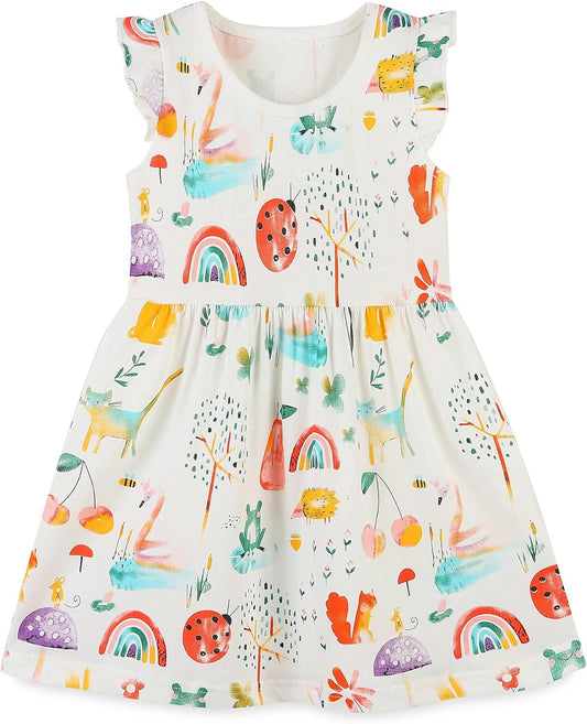 Toddler Girls Clothes Cotton Short Sleeve Casual Girls Dresses for Kids 2-7 Years