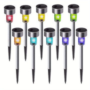 1 pack/ 8 pack/10 pack/12 pack Solar Powered Stainless Steel LED Landscape Lights, Outdoor Pathway Lights for Garden, Patio, Lawn - 1 Pack/8 Pack/10 Pack/12 Pack