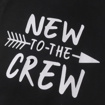 Baby Boy Clothes Newborn Outfits Set Funny Cute Romper Pants Hat 3Pcs Black 6-12 Months