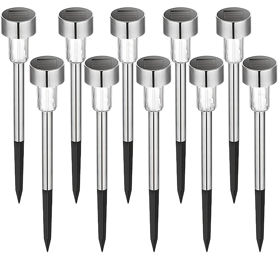 1 pack/ 8 pack/10 pack/12 pack Solar Powered Stainless Steel LED Landscape Lights, Outdoor Pathway Lights for Garden, Patio, Lawn - 1 Pack/8 Pack/10 Pack/12 Pack