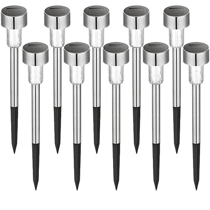 1 pack/ 8 pack/10 pack/12 pack Solar Powered Stainless Steel LED Landscape Lights, Outdoor Pathway Lights for Garden, Patio, Lawn - 1 Pack/8 Pack/10 Pack/12 Pack