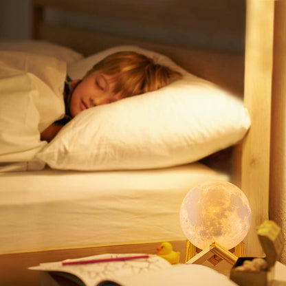 Moon Lamp, 3D Printing Moon Light with Stand & Remote &Touch Control and USB Rechargeable, Timing Setting, Moon Light Lamp for Kids Lover Birthday Christmas Gifts (4.9 Inch)