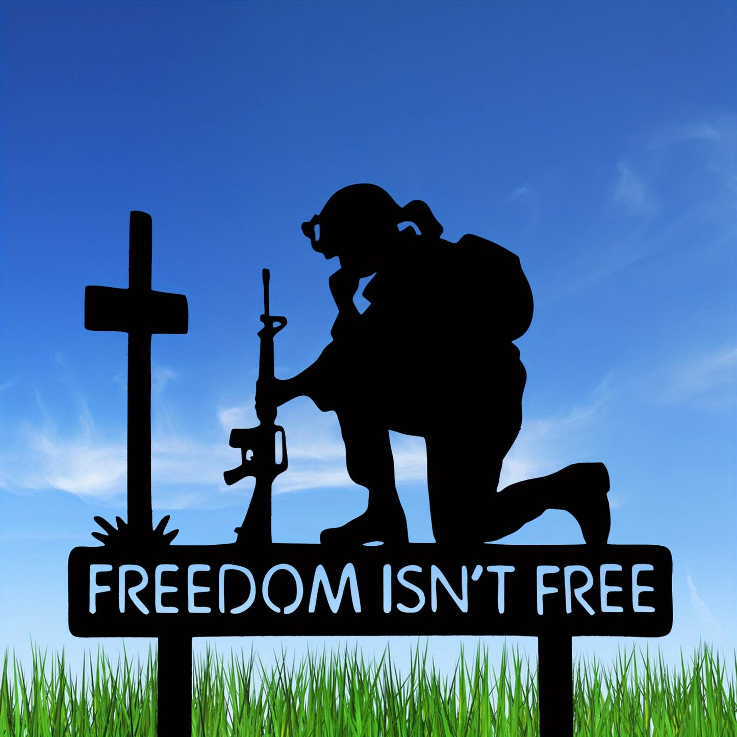 1pc, Soldiers Garden Ornament Patriotic Garden Stakes Fourth Of July Yard Art Deco Garden Stakes Soldiers Independence Day Statue Veterans Day Yard Ornament Outdoor Yard Lawn Patriotic Decoration