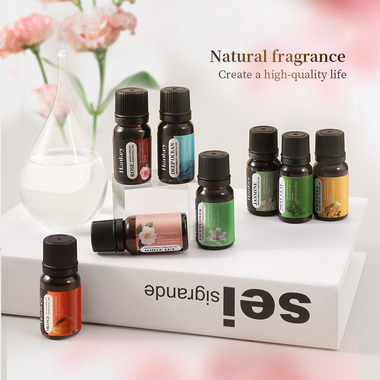 Aromatherapy Essential Oils For Aromatherapy Diffuser & Humidifier, Natural And Long-lasting Fragrance - Rose Petal, Jasmine, Lily Flower, Deep Ocean, White Tea, Freesia, Mint Leaf