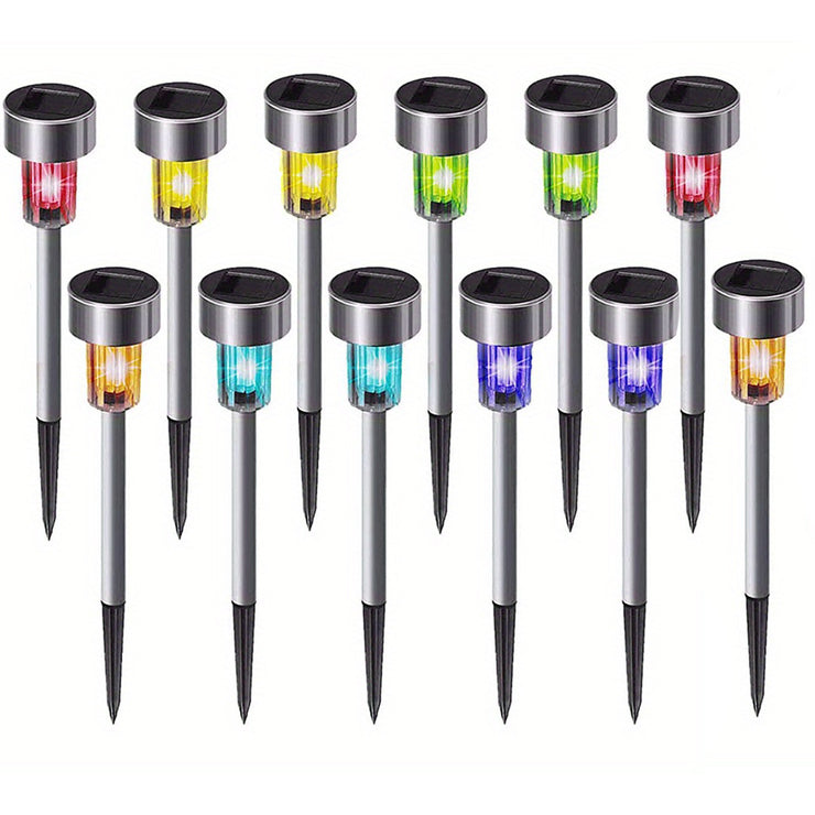 1 pack/ 8 pack/10 pack/12 pack Solar Powered Stainless Steel LED Landscape Lights, Outdoor Pathway Lights for Garden, Patio, Lawn - 1 Pack/8 Pack/10 Pack/12 Pack