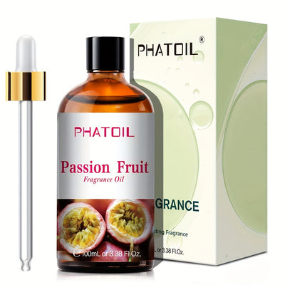 1 Bottle Of PhatOIL Passion Fruit Fragrance Oil - Essential Oil Singles - Rich, Fruity Scent for Scented Candles, Air Humidification, Diffusers, Oil Burner - 100ML/3.38Fl.Oz