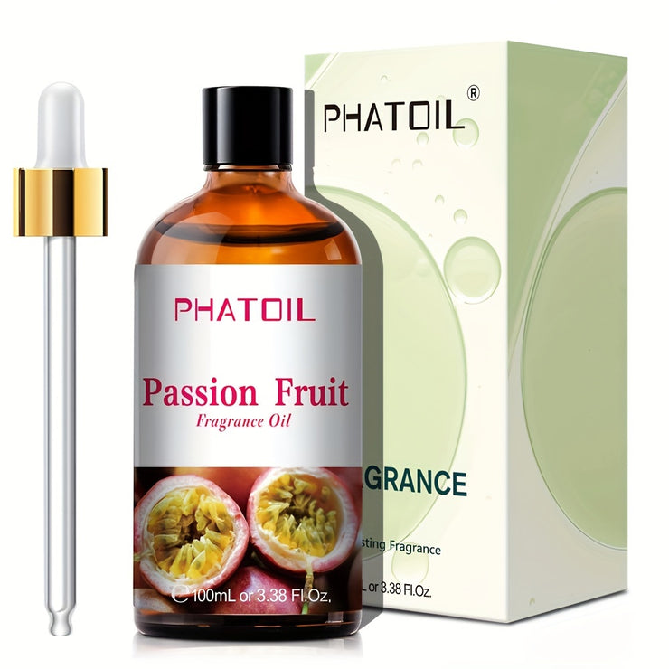 1 Bottle Of PhatOIL Passion Fruit Fragrance Oil - Essential Oil Singles - Rich, Fruity Scent for Scented Candles, Air Humidification, Diffusers, Oil Burner - 100ML/3.38Fl.Oz