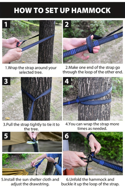 GeerTop 3-in-1 Camping Hammock with Mosquito Net & Sun Shelter - Durable, Easy Setup for Backpacking, Hiking, Beach & Garden