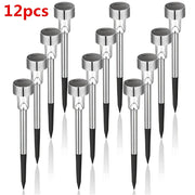 12 Pack Solar Outdoor Lights, Stainless Steel Solar Lights Outdoor Waterproof, LED Pathway Lights Outdoor Solar Lights Solar Garden Lights For Patio, Lawn, Yard And Landscape