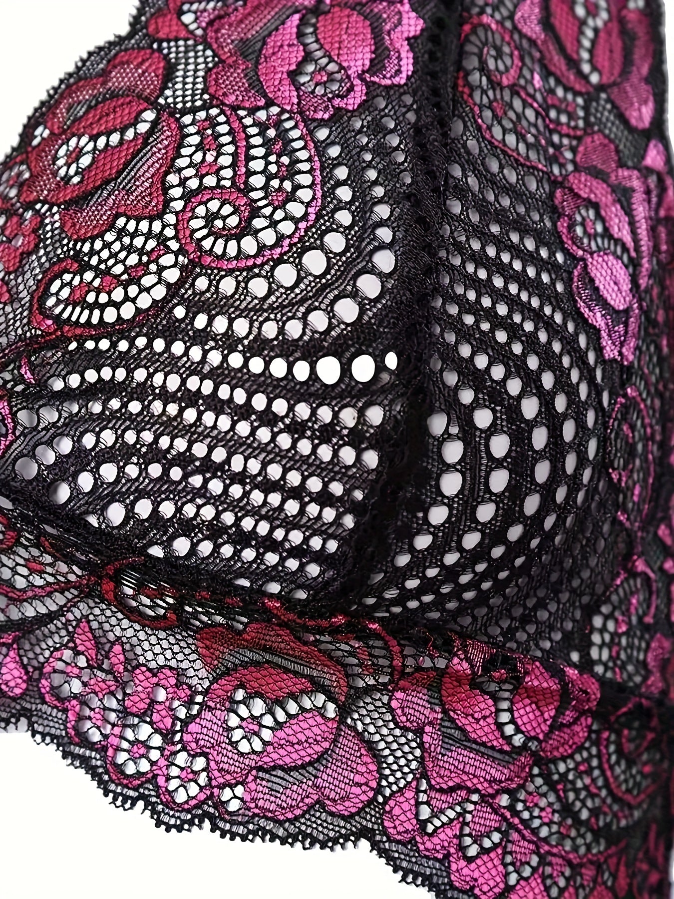 Enchanting Lace Lingerie Set - Push-Up Bra & Sheer Panties - Chic Boudoir Wear for Women