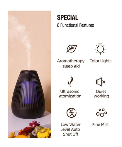 1pc Aroma diffuser Portable USB Humidifier with Color Flame Night Light and Aroma Diffuser - Enhance Your Sleep and Relaxation with Soothing Moisture and Fragrance
