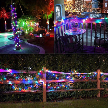 1pc, 50/100/200/300 LED Solar Light Outdoor Waterproof With 8 Modes Copper Wire Fairy Garland String Lights For Party Wedding Patio Garden Lawn Pathway Solar Power Lamp Christmas Decoration, Halloween Decorations Lights Outdo