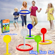 Fun Outdoor Sports Game Set for Kids & Adults - Rainbow Throwing Rings for Beach, Garden, Lawn & Backyard! Christmas, Halloween, Thanksgiving gifts