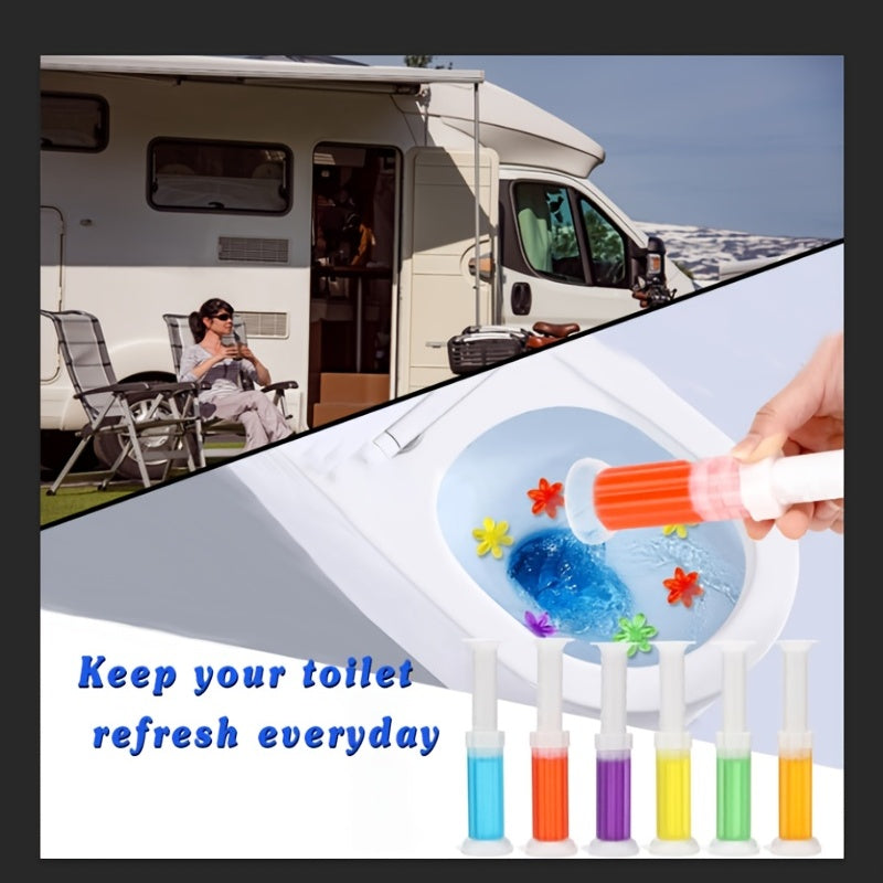 1pc/6pcs Toilet Gel Stamp Flower Fragrance Bathroom Deodorizer Bowl Cleaner Toilet Wand Refills For RV And Home