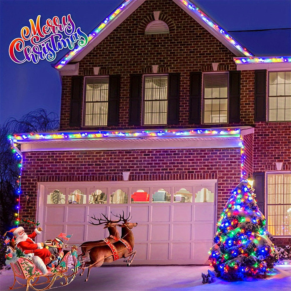 1pc, 50/100/200/300 LED Solar Light Outdoor Waterproof With 8 Modes Copper Wire Fairy Garland String Lights For Party Wedding Patio Garden Lawn Pathway Solar Power Lamp Christmas Decoration, Halloween Decorations Lights Outdo