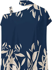 Women's Blouse Summer Halter Batwing Sleeve Floral Print Blouse