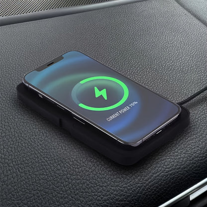 15W Automatic Wireless Car Charger - Fast Charging Pad for Apple, Huawei, Samsung Phones with Quick Alignment, Safe Charging, and Compact Design!
