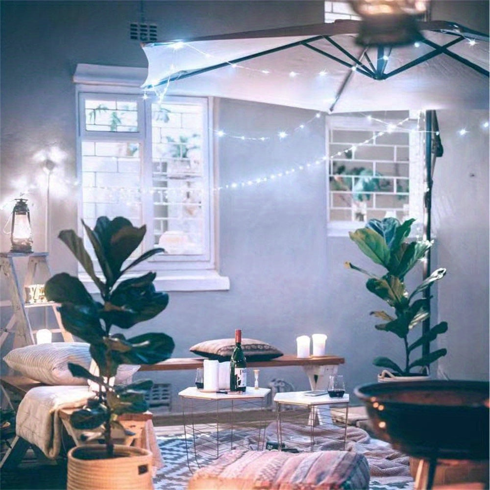 1pc, 50/100/200/300 LED Solar Light Outdoor Waterproof With 8 Modes Copper Wire Fairy Garland String Lights For Party Wedding Patio Garden Lawn Pathway Solar Power Lamp Christmas Decoration, Halloween Decorations Lights Outdo