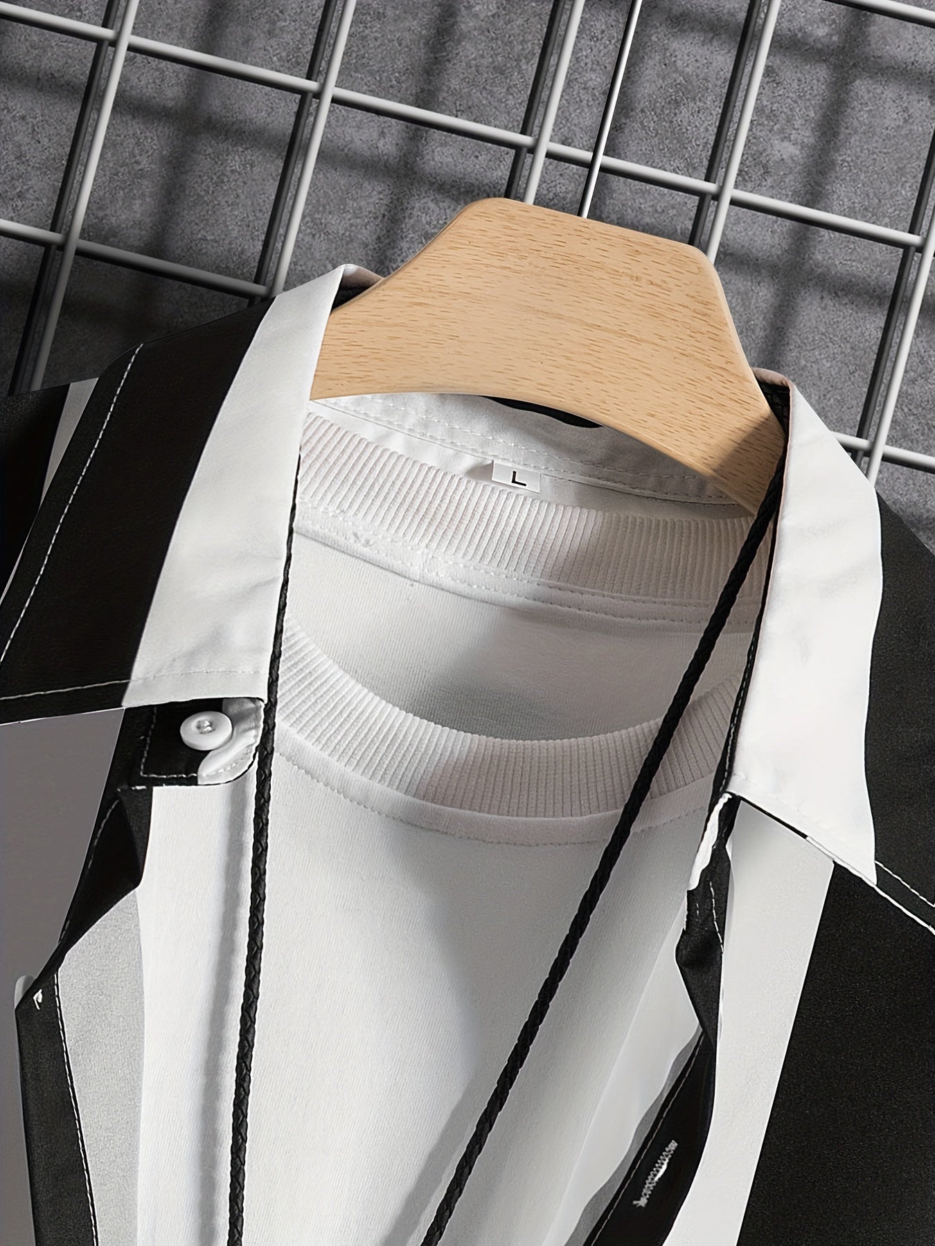 Mens Summer Short Sleeve Striped Shirting Shirt - Square Neck, Button Front, Regular Fit, Non-Stretch Polyester Fabric, Hand Wash or Dry Clean, Perfect for Weekend Casual Street Style