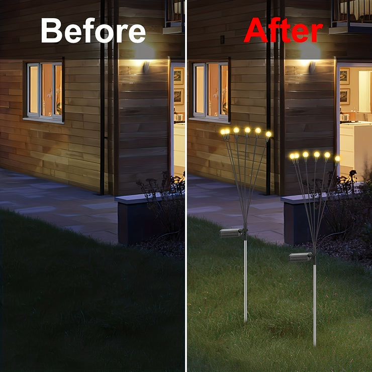 6/8/10 Lights Solar Lawn Lamp Garden Lamp, LED Wind-driven Firefly Ground Plug Lamp, Garden Ramadan Decoration Festival Lamp