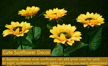 2/4PCS Solar Flower Lights - Bright Sunflower Stake Lights for Garden Decor - Realistic, Weatherproof, Dusk-to-Dawn Illumination - Perfect for Yard, Patio, Front Yard, Backyard, Balcony