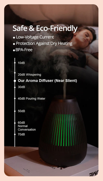 1pc Aroma diffuser Portable USB Humidifier with Color Flame Night Light and Aroma Diffuser - Enhance Your Sleep and Relaxation with Soothing Moisture and Fragrance