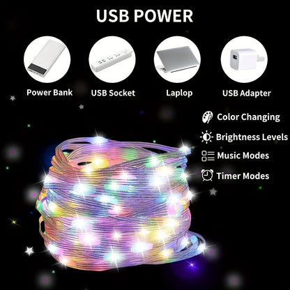 50ft Dream Colo Led Lights, RGB LED Strip Lights, Smart Led String Lights, Christmas Lights, Led Fairy Lights With APP Control Remote Control For Bedroom Room Party Home Tree  For Garden Decor Home Decor Living Room, Hallowee