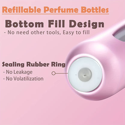 1pc,Mini Travel Perfume Refillable Atomizer, Solid Portable Perfume Spray Bottle, Travel Perfume Scent Pump Case Fragrance Empty Container Spray Bottle For Traveling And Outgoing,5ml