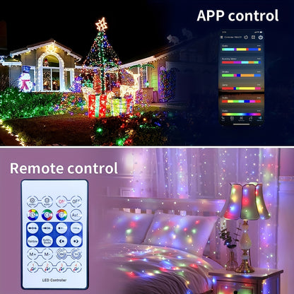 50ft Dream Colo Led Lights, RGB LED Strip Lights, Smart Led String Lights, Christmas Lights, Led Fairy Lights With APP Control Remote Control For Bedroom Room Party Home Tree  For Garden Decor Home Decor Living Room, Hallowee