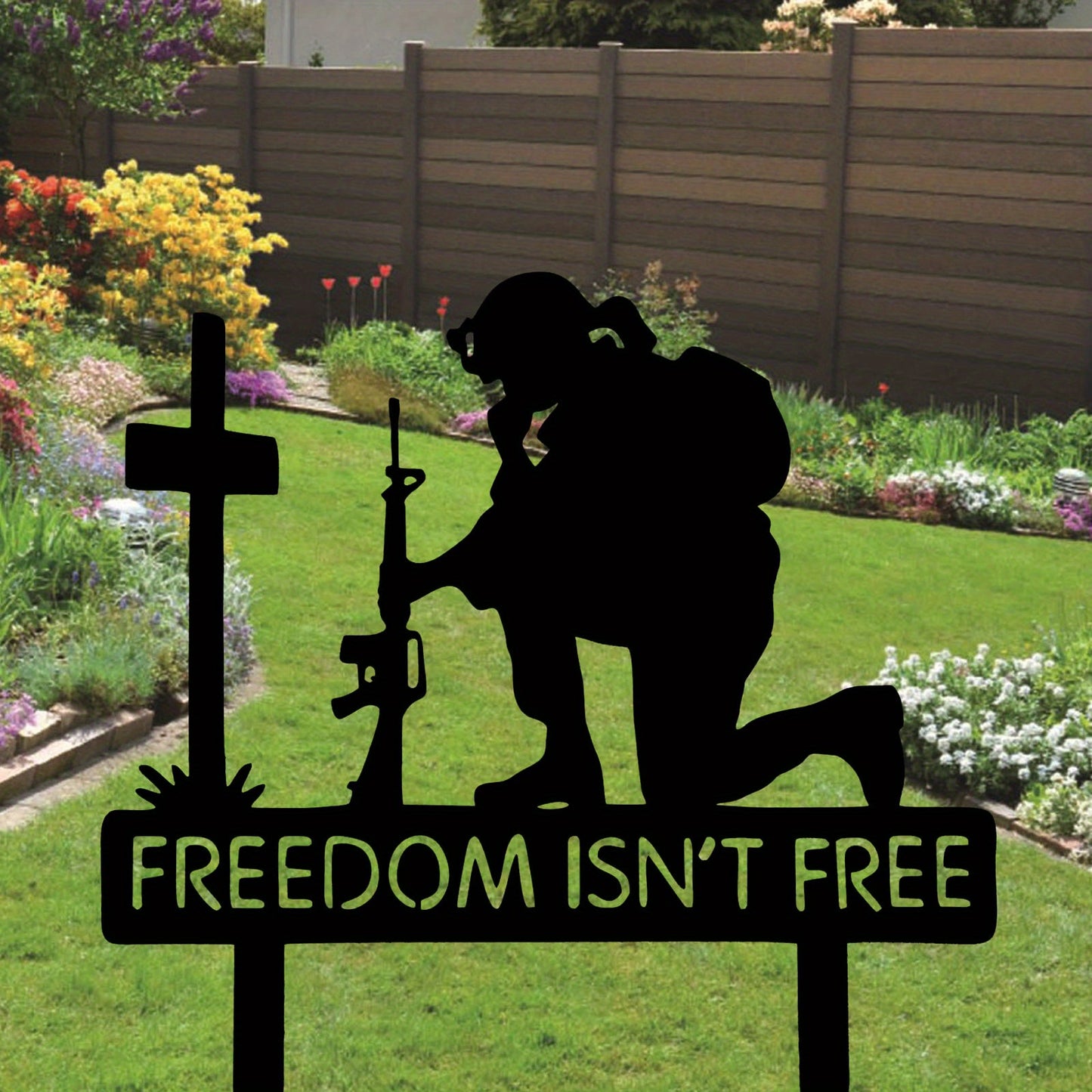 1pc, Soldiers Garden Ornament Patriotic Garden Stakes Fourth Of July Yard Art Deco Garden Stakes Soldiers Independence Day Statue Veterans Day Yard Ornament Outdoor Yard Lawn Patriotic Decoration