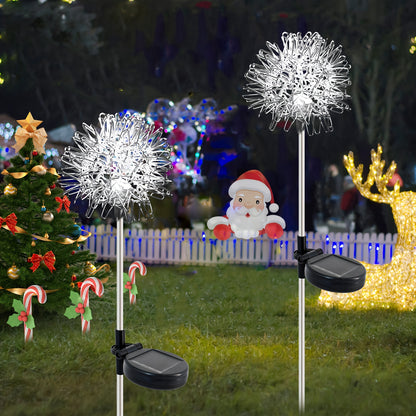 2pcs Solar Dandelion Aluminum Wire Ball Garden Lamp Waterproof Outdoor LED Landscape Lamp, Solar Flower Lamp Suitable For Courtyard Path, Flower Bed, Courtyard Lawn Decoration 29.53"x3.54"
