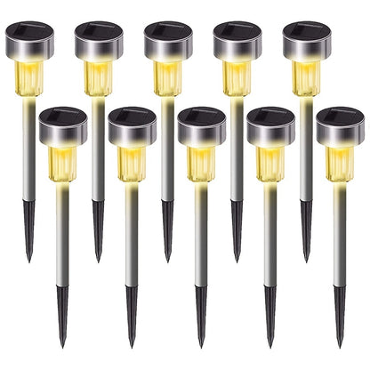 1 pack/ 8 pack/10 pack/12 pack Solar Powered Stainless Steel LED Landscape Lights, Outdoor Pathway Lights for Garden, Patio, Lawn - 1 Pack/8 Pack/10 Pack/12 Pack