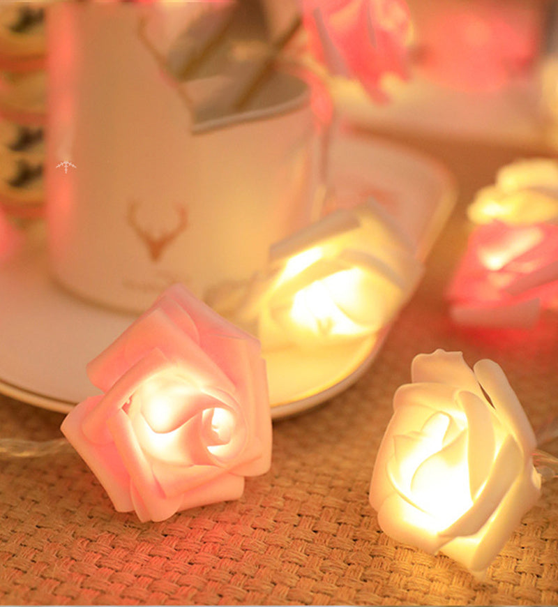 LED Rose String Lights, For Valentine's Day Wedding, Room Garden Decoration Night Light, Outdoor LED Fairy String Light Garland Wedding Street, Artificial Flowers LED Light, Mother And Valentines Day Gifts, Christmas & Hallow
