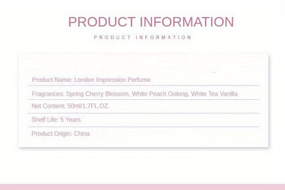 1.7FL.OZ. Honey Peach Cherry Blossom Perfume Spray - Long-Lasting, Natural Fragrance for Women, Parfum Cologne with Floral Notes - Cruelty-Free, Vegan-Friendly