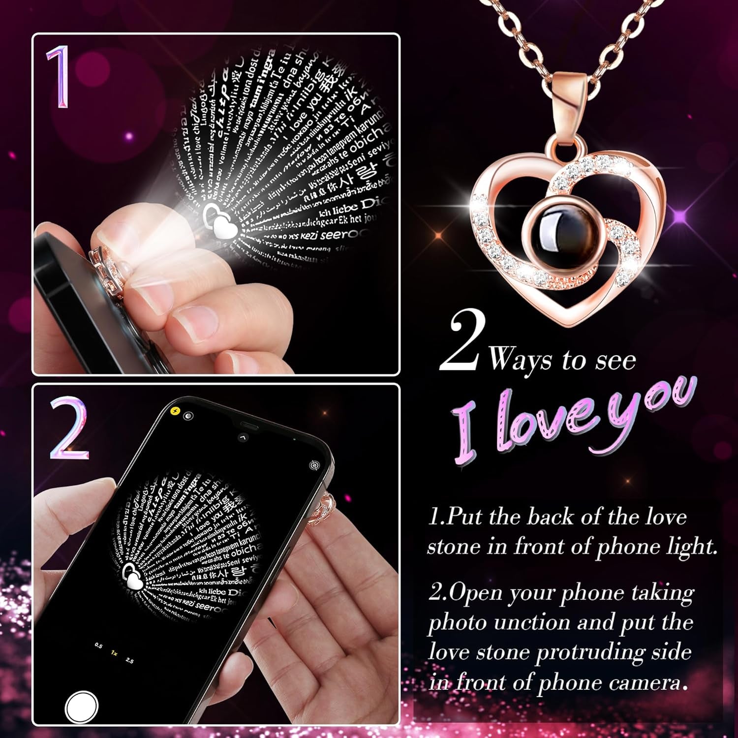 Light up Preserved Blue Rose Flower with Necklace,Birthday Gifts for Women,Christmas Rose Gifts for Her Mom Wife Grandma,Real Flower Mom Present for Women Christmas,Anniversary,Valentines