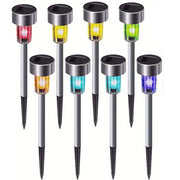 1 pack/ 8 pack/10 pack/12 pack Solar Powered Stainless Steel LED Landscape Lights, Outdoor Pathway Lights for Garden, Patio, Lawn - 1 Pack/8 Pack/10 Pack/12 Pack