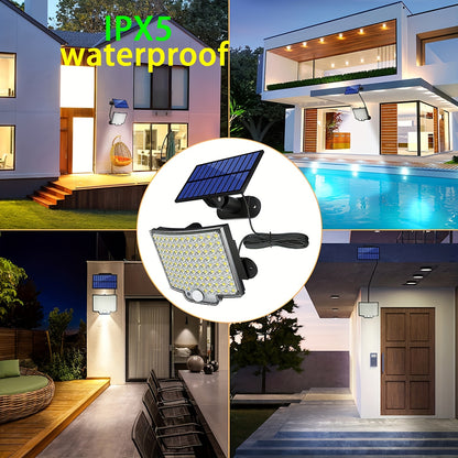 1pc Sunshine Outdoor 106LED Super Bright Motion Sensor Solar Power LED Garden Wall Light 4 Working Modes 5.5*4in